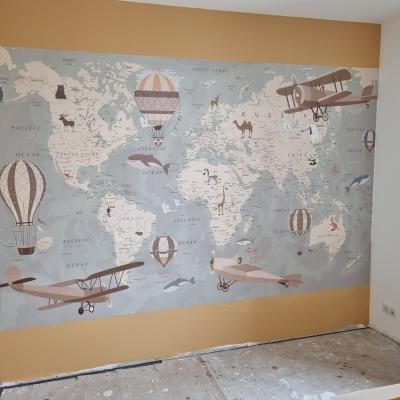 Papier peint map monde enfant