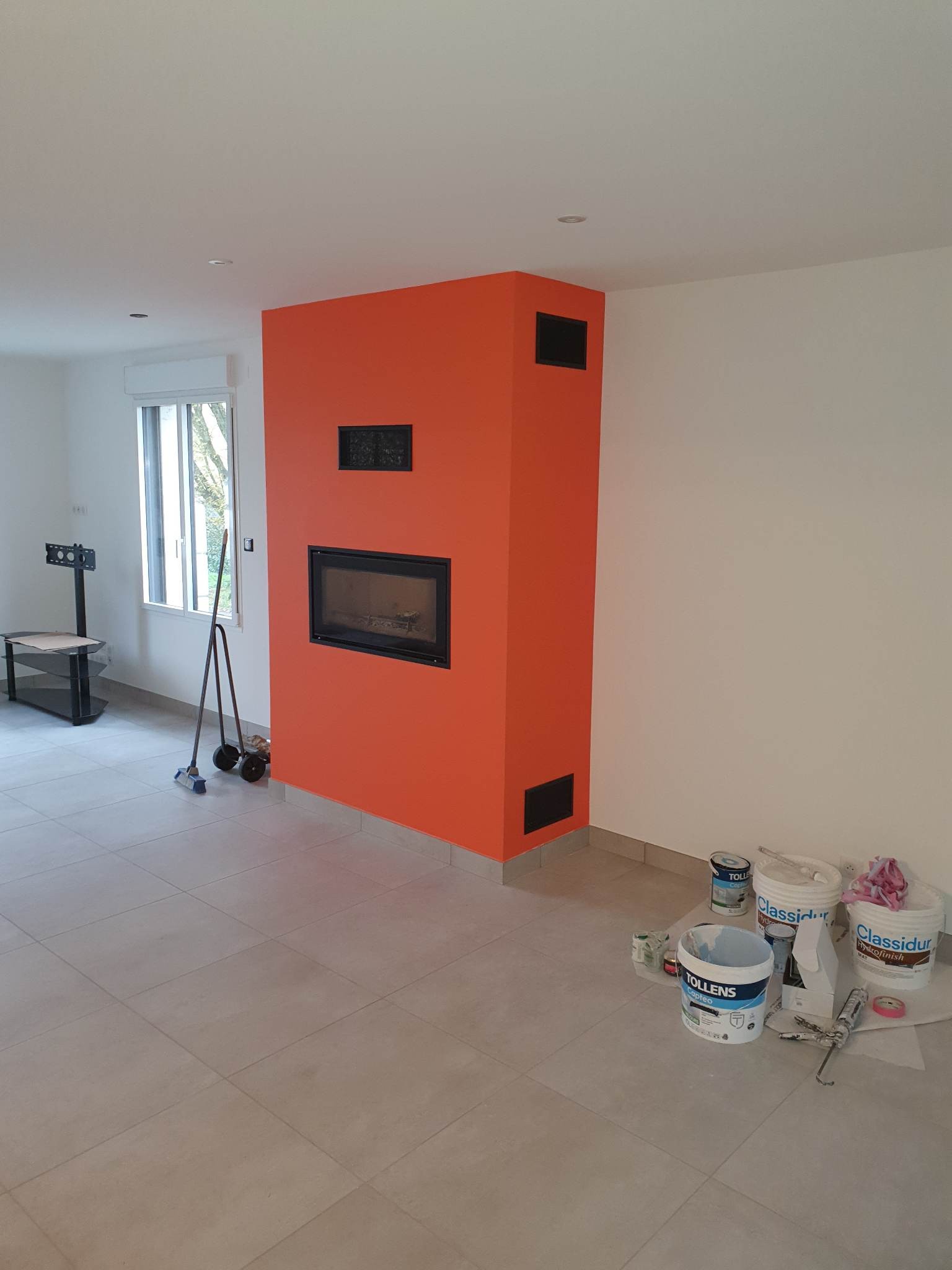 Peinture murale cheminée
